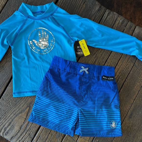 Body Glove Other - Body Glove NWT Boys Blue Swim Trunk Shorts & Long Sleeve SPF Shirt Set Size 4